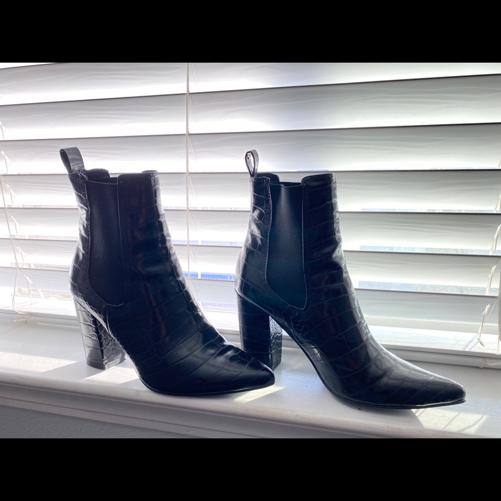 Croc Print Ankle Boots